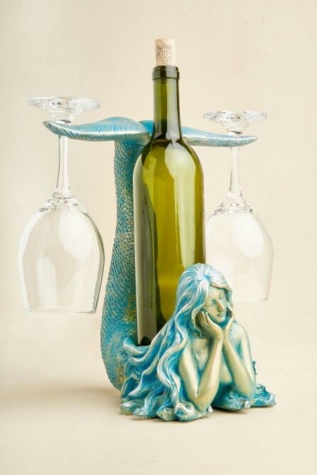 Mermaid Bathroom, Mermaid Decor, Wine Bottle Holder, Mermaid Life, Wine Holder, Wine Bottle Holders, Mermaid Art, Room Accessories, A Mermaid