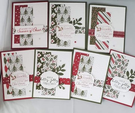 Christmas Cards Handmade Diy, Christmas Card Layouts, Quilt Cards, Handmade Christmas Cards, Create Christmas Cards, Stamped Christmas Cards, Simple Christmas Cards, Christmas Card Inspiration, Hand Made Greeting Cards