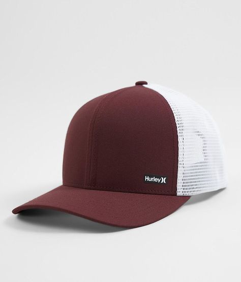 Hurley League Dri-FIT Trucker Hat - Red/White , Men's Mahogany Solid snapback hat One size fits most Nike Dri-FIT fabric wicks away sweat to keep you dry and comfortable. 100% Polyester. Hand wash cold separately. Do not bleach. Line dry. Do not iron. Do not dry clean. Cap Men Fashion, Hurley Hats, Types Of Suits, Country Hats, Nike Cap, Mens Trucker Hat, Cap Collection, Hat For Men, Men's Hats