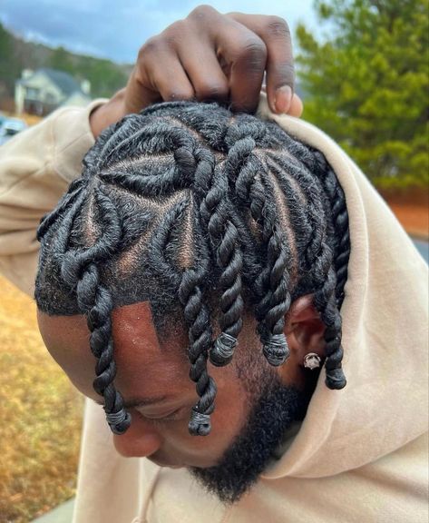 Men Plats Braids, Men Plaits Hairstyles, Male Braids Hairstyles Black For Men, Plat Hairstyles, Plat Braids For Men, 2 Strand Twist Styles Natural Men, Twist Braids Hairstyles Men, Men Braids Hairstyles Full Head, Plats Braids For Men