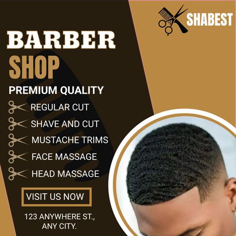 Barber shop poster flyer template design Barber Shop Poster Design, Barber Shop Poster, Barber Poster, Black Friday Marketing, How To Trim Mustache, Free Flyer Design, Barbershop Design, Happy Birthday Design, Shop Poster