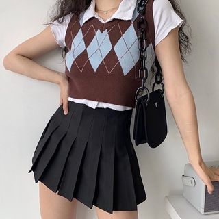 PELLUCID (@shoppellucid) • Instagram photos and videos 90s School, Making Outfits, Plaid Sweater Vest, Argyle Vest, Khaki Vest, Clothes Board, Argyle Sweater Vest, Pink Vest, Bodycon Dresses Casual