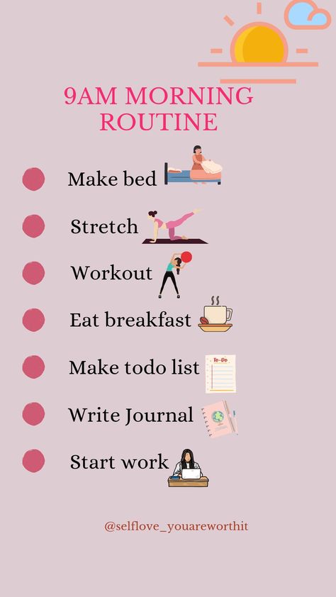 What To Do When Waking Up Early, What To Do When You Wake Up Early, 9am Morning Routine, Waking Up, Wake Up Workout, Daily Routine Habits, Printable Diy Crafts, Life Mood Board, Journal Mood Tracker Ideas