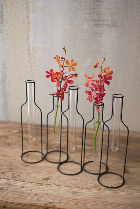 $54.00 Kalalou Five Wire Bottle Bud Vases #cheapplanters #gardendecor  #kalalouplanter #planters #potsplanter #gardenin #plantermodish #gardendecor #natural #homedecor #homedecorideas #tabletop  #Metalplanters #contemporaryplanter #Traditionalplanter #transitionalplanter #backyard #diy #onabudget #walkways #IndoorGarden  #Terrarium Urban Farmhouse Designs, Cute Dorm Rooms, Deco Floral, Decor Guide, Easy Home Decor, Décor Diy, Wire Crafts, Farmhouse Design, Wire Art