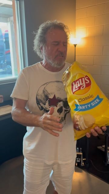 Sammy Hagar on Instagram: "ooops caught in the act #guiltyascharged #secretingredients #potatochips #cookies #backstage #arkansas" Sammy Hagar 80s, Van Hagar, Sammy Hagar, The Act, Potato Chips, Arkansas, Van, Memes, On Instagram