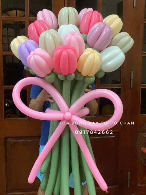 Flower Balloons Diy, Balloon Decorations Diy Tutorials, Party Balloons Diy, Happy Birthday Decor, Cute Birthday Ideas, Balloon Installation, Diy Balloon Decorations, Balloon Shop, Sweet 16 Birthday Party