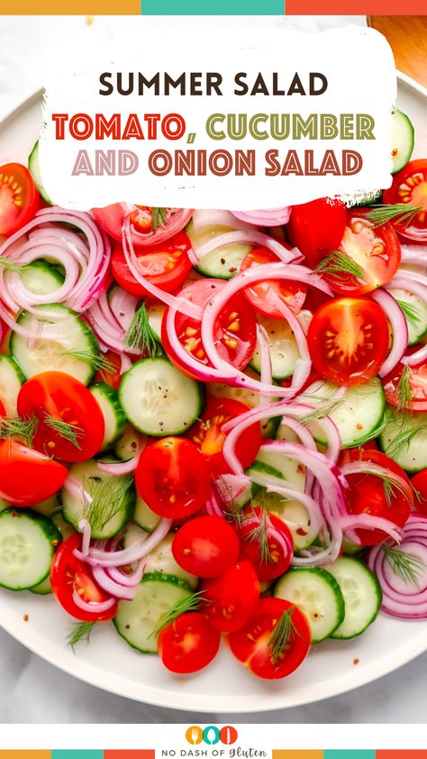 Cherry Tomatoes And Cucumber Salad, Tomato Cucumber And Onion Salad, Cucumber Tomato Onion Salad, Cucumber Red Onion Salad, Cucumber And Onion Salad, Heart Healthy Recipes Easy, Cucumber And Onion, Olive Garden Salad Dressing, Tomato And Onion Salad