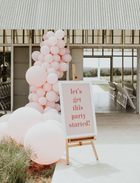 balloon arch Balloons Galore, Wedding Balloon Decorations, Balloon Installation, Bridal Bachelorette Party, Pink Balloons, Wedding Balloons, Welcome To The Party, Pink Parties, Wedding Welcome Signs