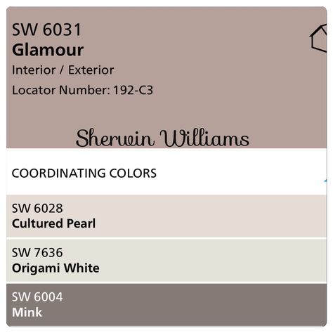 Sherwin Williams Glamour Palette, Sherwin Williams Glamour Paint, Glamour Paint Sherwin Williams, Glamour Sherwin Williams, Sherwin Williams Glamour, Mobile Home Patio, Boho Paint Colors, Sherwin Williams Paint Neutral, Tanning Room