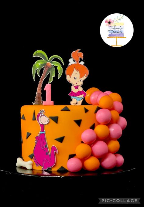 Pebbles Cake, Pebbles Birthday Cake, Dino Birthday Cake, Pebbles Flintstone, Baby Birthday Party Theme, Teen Cakes, Dino Birthday, 2nd Birthday Party Themes, Twin Birthday