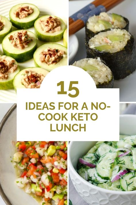 Lunch can be one of the most difficult meals of the day. Fortunately, we have plenty of recipes for no-cook keto lunches that you can whip up in a hurry with minimal ingredients! 👍️ #ketogeniccom #keto #ketodiet #healthylifestyle #healthyeating #ketodietforbeginners #weightlosstips #weightlossdiet #ketolunch #easylunchrecipes No Cook Keto Lunch, No Cook Lunch, No Cook Keto, Cream Cheese Roll Up, Keto Lunches, Meals Of The Day, Zesty Sauce, Pre Cooked Chicken, No Cook