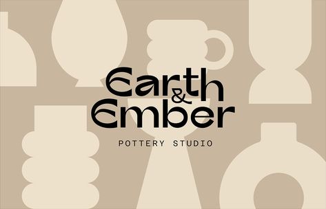 Earth & Ember - Branding Pottery Graphic Design, Clay Branding, Ceramic Branding, Earth Branding, Pottery Branding, Pottery Logo, Coaching Branding, Pottery Brand, Minimalistic Branding