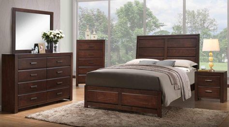 AmazonSmile: Kings Brand Furniture Aurora 6-Piece Walnut Wood King Size Bedroom Set. Bed, Dresser, Mirror, Chest, 2 Nightstands: Kitchen & Dining Wooden Panel Bed, Walnut Bedroom, 5 Piece Bedroom Set, Walnut Bed, Bed Dresser, Hiasan Bilik Tidur, Eastern King Bed, King Sized Bedroom, Queen Panel Beds