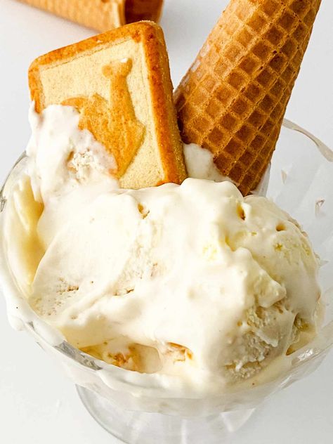 Banana Pudding Cheesecake ice cream is sure to be a hit with its smooth and creamy texture, sliced fresh bananas, cheesecake, and vanilla sugar cookie crumbles. Hands down, this delectable homemade no churn banana pudding ice cream is a must-try. Why You Will Love This Recipe You can make this no churn banana pudding cheese cake recipe in no time at all. Cuisinart Banana Ice Cream Recipes, Bananas Cheesecake, Banana Pudding Ice Cream, Lime Ice Cream, Pudding Cheesecake, Banana Pudding Cheesecake, Pudding Ice Cream, Banana Cheesecake, Lemon Ice Cream