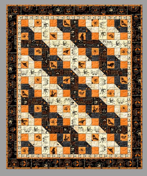 Under A Spell Free Quilt Pattern Halloween Quilt Panels, Quilt Business, Novelty Quilts, Bee Quilts, Quilt Halloween, Quilts Designs, Autumn Quilts, Patterns Halloween, Halloween Sewing Projects