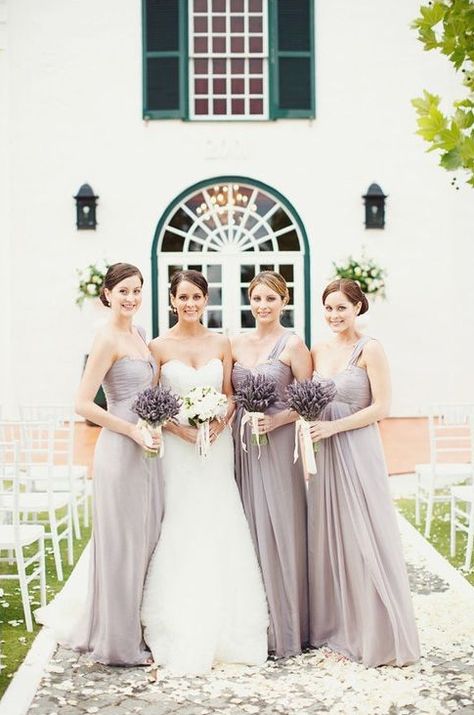 Lilac Gray bridesmaid dresses PANTONE 16-3905 Lavender Bridesmaids, Gray Bridesmaid Dresses, Lavender Bouquets, Australian Brides, Lavender Bridesmaid, Lavender Bridesmaid Dresses, Grey Lavender, Grey Bridesmaids, Dark Lavender