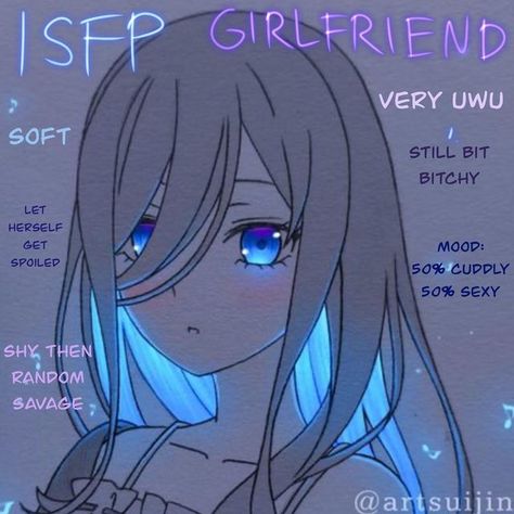 Isfp Girlfriend, Isfj Girlfriend, Isfp Female, Isfp Fanart, Intp Female, Enfp Personality, Intp Personality, 16 Personalities, Mbti Personality