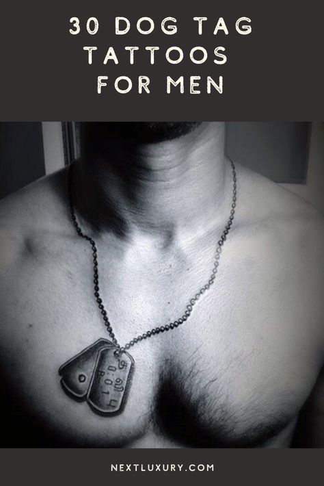 Dog Tag Tattoo Ideas, Necklace Tattoo For Men, Dog Tag Tattoo For Men, R.i.p Tattoos For Men, Dog Tag Tattoo, Dog Tags Tattoo, Tatoo Dog, Rip Tattoo, Soldier Tattoo