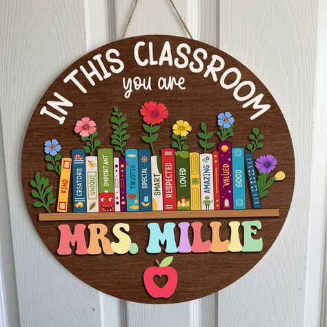 Enhance your classroom's charm with our Personalized Teacher Door Sign - a perfect combination of custom decor and teacher appreciation. Carefully crafted, this door hanger adds a unique touch to any space. Customize it with the teacher's name for a thoughtful and distinctive gift. Ideal for teacher appreciation or as a back-to-school surprise. Order now to decorate your classroom with a personal touch and show your gratitude for the amazing educators who shape young minds. 🌟 PRODUCT DETAILS: - Teacher Name Signs For Door, Teacher Welcome Signs, Classroom Door Sign, Unique Teacher Appreciation Gifts, Teacher Door Sign, Teacher Door Hanger, Classroom Door Signs, Teacher Door Signs, Teacher Door Hangers