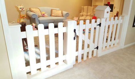 Could DIY this for a room divider to keep the toys from taking over the house  Hey, I found this really awesome Etsy listing at https://www.etsy.com/listing/262379148/baby-gate-playroom-picket-fence-room Room Divider Ideas Diy, Bamboo Room Divider, Basement Playroom, Diy Room Divider, Baby Gate, Diy Bebe, Baby Gates, Home Daycare, Playroom Ideas