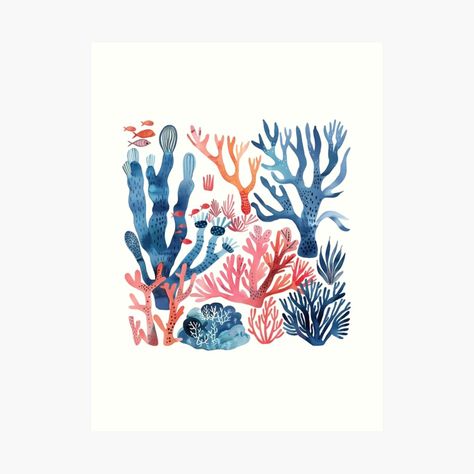 Get my art printed on awesome products. Support me at Redbubble #RBandME: https://www.redbubble.com/i/art-print/Coral-Reef-Watercolor-by-newtotem/162767280.1G4ZT?asc=u Coral Reef Watercolor Paintings, Reef Watercolor, Watercolor Coral Reef, Coral Watercolor, Ocean Day, Oceans Of The World, Watercolor Art Prints, Coral Reef, Cotton Paper