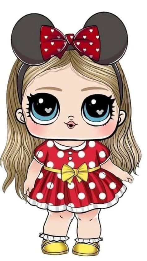 Kawaii Girl Drawings, Lol Doll Cake, Doll Drawing, Unicorn Pictures, Big Eyes Art, Lol Dolls, Art Drawings For Kids, Girls Cartoon Art