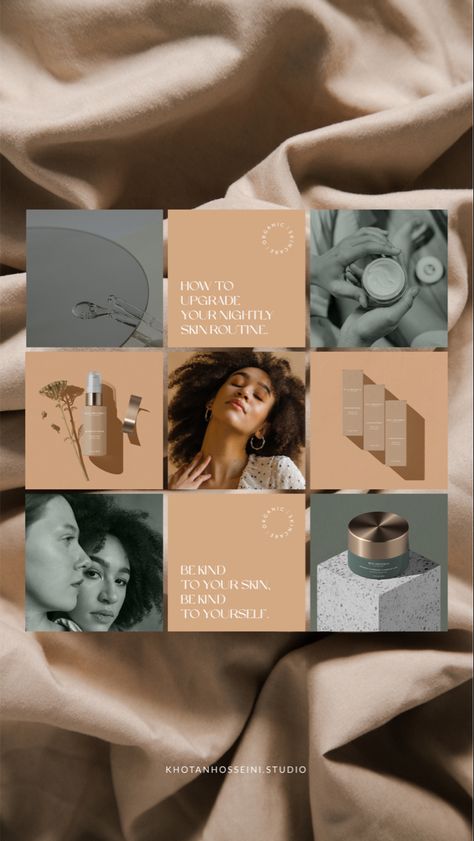 Skincare Aesthetic Social Media, Skincare Brand Moodboard, Skin Care Brand Design, Skin Care Mood Board, Skincare Brand Aesthetic, Organic Skincare Branding, Skin Care Social Media Design, Minimal Social Media Design, Beauty Social Media Design