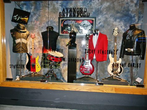 At the Hard Rock Hotel & Casino, A7X's City of Evil display......right, I really need to see this ○-○ ♡ City Of Evil, Matt Sanders, Syn Gates, Matt Shadows, Jimmy The Rev Sullivan, Jimmy The Rev, Zacky Vengeance, M Shadows, Synyster Gates