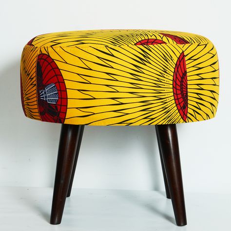 African Wax print Cotton Ottoman African Interior Design, African Furniture, African Inspired Decor, Baby Furniture Sets, African Interior, African Home, Outside Furniture, African Home Decor, African Decor