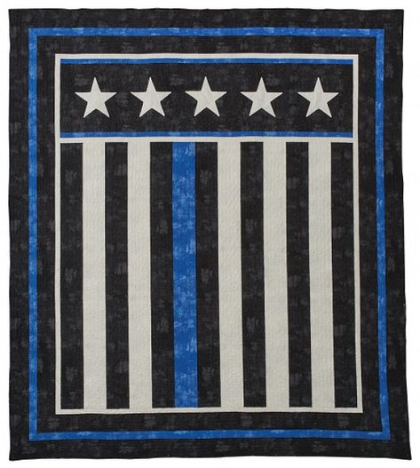 The Academy Quilt Pattern Download DP141128 Police Quilt, Patriotic Quilt Patterns, Flag Quilt Pattern, Stripe Quilt Pattern, Freedom Quilt, Stripes Quilt, Quilting 101, Heart Quilt Pattern, Police Flag