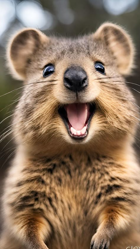 Quokka Aesthetic, Quokka Illustration, Quokka Animal, Quokka Baby, Happiest Animal, Australian Mammals, World Wildlife Day, Smiling Animals, Animal Photography Wildlife