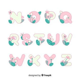 Flower alphabet floral alphabet Vectors, Photos and PSD files | Free Download Flower Typography, Alphabet Letters Images, Lettering Guide, Sublimation Ideas Projects Inspiration, Cute Alphabet, Typography Alphabet, Floral Alphabet, Flower Alphabet, Digital Art Beginner