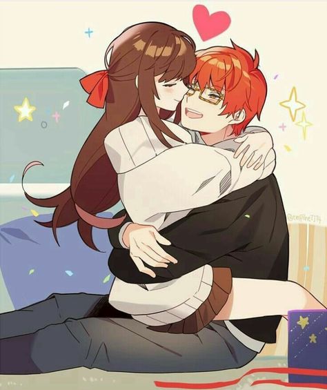 Kyo Manga, Seven Mystic Messenger, Mystic Messenger Comic, Mystic Messenger Fanart, Mystic Messenger 707, Romantic Anime Couples, Anime Love Couple, Dessin Adorable, Mystic Messenger