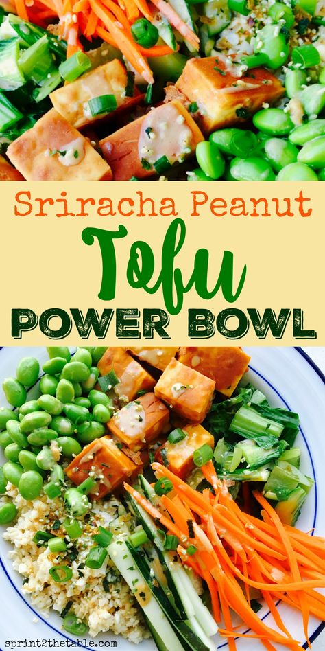 Get the recipe for this delicious and healthy Sriracha Peanut Power Bowl with Ginger Tahini Dressing! Full of nutrients, this dish will give your body a boost and keep you full longer! #vegan #powerbowl #recipe Yummy Bowls, Tofu Peanut, Sriracha Tofu, Peanut Tofu, Power Bowl Recipe, Lunch Planning, Quinoa Bowls, Healthy Bowls Recipes, Power Bowl