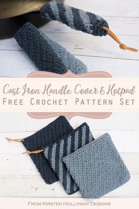 Crochet Pot Handle Cover, Crochet Handle Cover, Cast Iron Crochet Handle Free Pattern, Crochet Pan Holder, Crochet Cast Iron Handle Cover, Cast Iron Handle Cover Pattern, Simple Crochet Projects To Sell, Crochet Pot Holders Free Pattern Easy, Crochet Housewarming