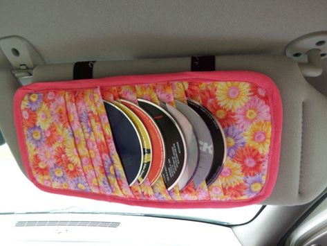 Homemade Gifts For Men, Cd Organization, Holiday Hand Towels, Cd Diy, Cd Holder, Cd Case, Man Crafts, Car Visor, Crafts Projects