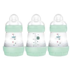 MAM Easy Start Anti Colic Baby Bottle, Easy Switch Between Breast and Bottle, Reduces Air Bubbles, 3 Pack, Newborn, Boy, Turquoise Green Mam Bottles, Anti Colic Bottles, Colicky Baby, Colic Baby, Milk Storage Bags, Milk Storage, Breastmilk Storage Bags, Breastmilk Storage, Breastfed Baby