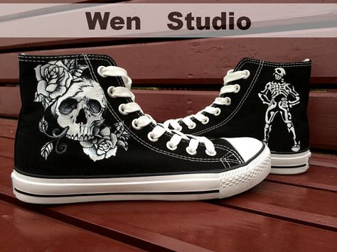 Skull Shoes Skull Customize Galaxy Custom Hand Painted Shoes,Local Brand Canvas Shoes,Painted Shoes Custom Shoes Painted Custom Shoes Gifts on Etsy, $46.00 Glitter Converse, Painted Converse, Painted Shoes Diy, Painted Canvas Shoes, Skull Shoes, Custom Painted Shoes, Custom Shoes Diy, Skull Clothing, Hand Painted Shoes