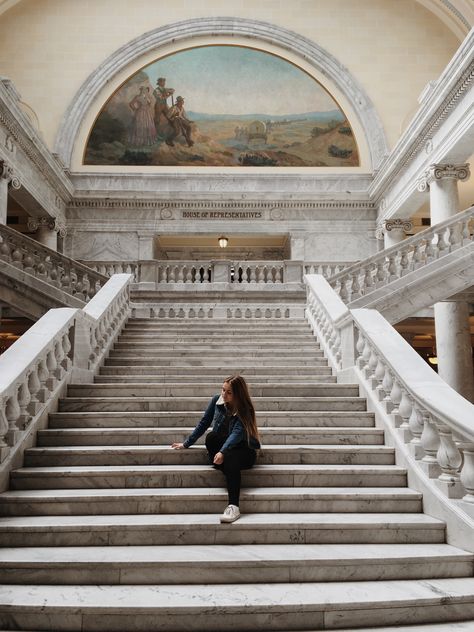 Utah State Capital House of Representatives Marina Williams, Colorful Walls, Flowers Sunflowers, Museum Photography, Aesthetic Places, Pink Lake, Photo Shoot Location, Ice Castles, Sunset City