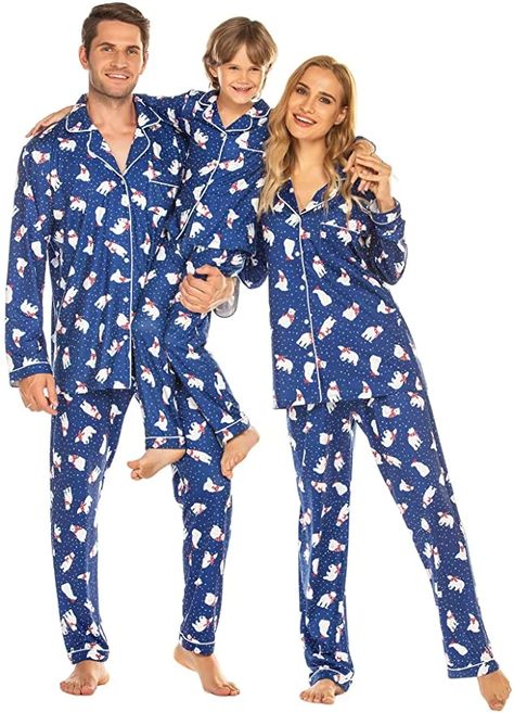 Festive Pajamas: Ekouaer Christmas Family Matching Pajamas Matching Pajama Sets, Family Matching Pjs, Cozy Movie Night, Women Loungewear, Pajamas Long Sleeve, Family Matching Pajamas, Holiday Pjs, Family Pajama Sets, Matching Pajama