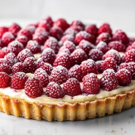 Raspberry Tart with Vanilla Pastry Cream Recipe - Instacart Vanilla Pastry Cream Recipe, Vanilla Tart, Raspberry Tart Recipe, Cream Tarts, Vanilla Pastry Cream, Pastry Cream Recipe, Raspberry Tart, Raspberry Tarts, Shortbread Crust