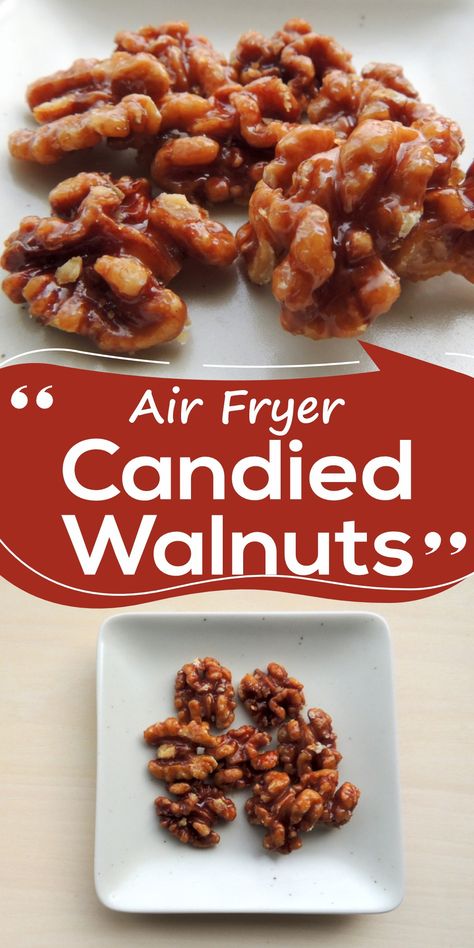 Air fryer candied walnuts are a yummy and healthy snack for the whole family. From kids to elders, everyone loves to eat these candied walnuts. Sugar Walnuts Recipe, Glazed Walnuts, Air Fryer Recipes Snacks, Walnut Recipes, Air Fried Food, Roasted Walnuts, Air Fryer Oven Recipes, Nut Recipes, Air Fryer Dinner Recipes