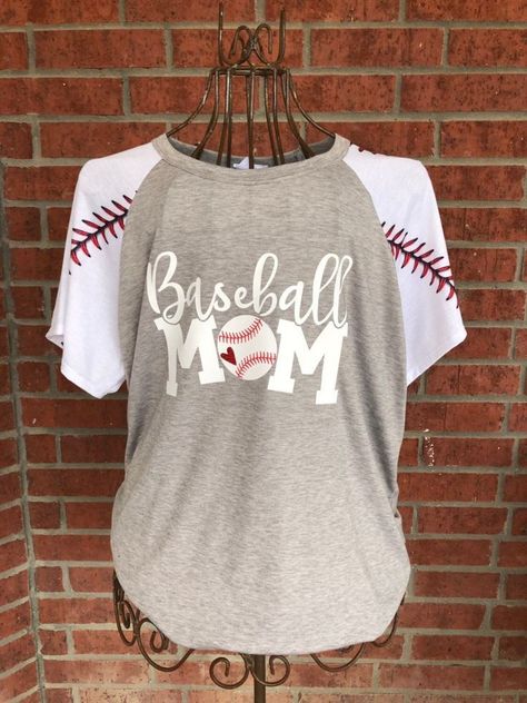 Cute Baseball Shirts, Heart Baseball, Sports Mom Shirts, Baseball Mom Shirt, Thread Design, Baseball Mom Shirts, Softball Mom, Spirit Wear, Sports Mom