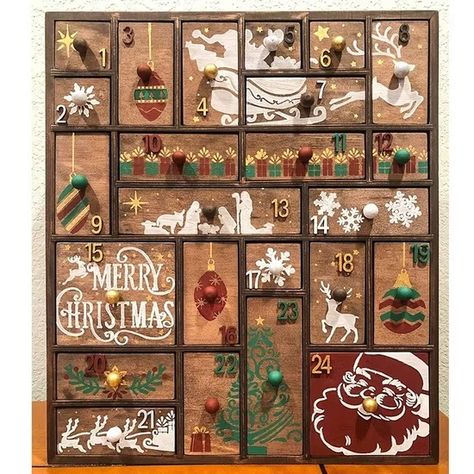 Bulk-buy Hot Sale DIY Christmas Unfinished Wooden Advent Calendar with 24 Drawers price comparison Diy Wood Advent Calendar, Wooden Advent Calendar Ideas, Rustic Advent Calendar, Homemade Advent Calendar, Wood Advent Calendar, Homemade Advent Calendars, Wooden Advent Calendar, Surprise Box, Paper Gift Box