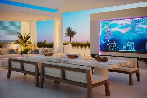 The cozy dining area Billionaire Mansions, Small Pool Houses, Cozy Dining Area, Marbella Villas, Luxury Beach House, Outdoor Cinema, Wood Staircase, Dream Mansion, The Penthouse