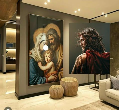 Altar Wall Design, Christian Interior Design, Wall Altar Ideas Catholic, Catholic Home Altar Ideas Living Rooms, Altar Design, Church Interior Design, Beautiful Outdoor Living Spaces, Faith And Hope, Catholic Decor