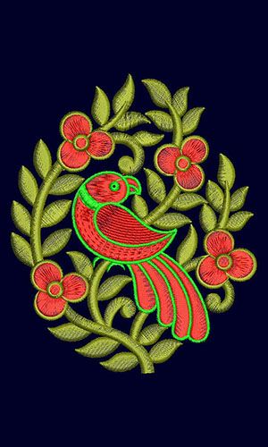 Parrot Hand Embroidery Design, Parrot Embroidery Design Patterns, Machine Aari Embroidery Design, Manipuri Embroidery Motifs, Wilcom Embroidery Design, Leaf Stitch Design In Aari, Leaf Stitch Embroidery Designs, Aari Picture, Parrot Embroidery Design