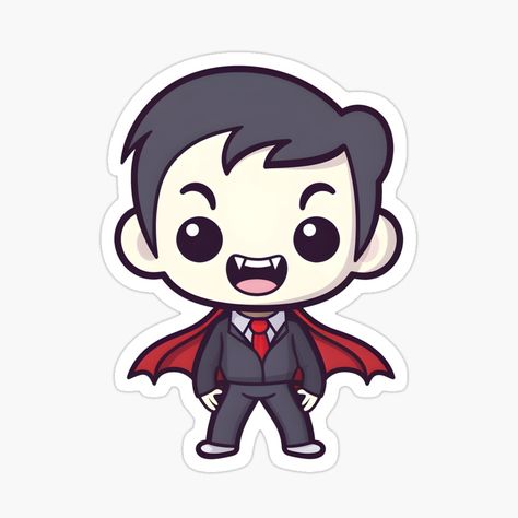 Vampire Cute Drawing, Vampire Stickers, Kawaii Vampire, Chibi Vampire, Vampire Images, Cartoon Vampire, Vampire Cartoon, Vampire Design, Cute Vampire