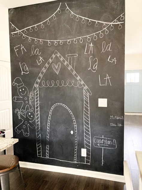 Merry christmas! I love my Gingerbread themed Christmas decor this year. Gingerbread Christmas chalk wall art Gingerbread Chalkboard Ideas, Christmas Chalk Wall, Chalk Christmas Tree, Chalk Wall Ideas, Gingerbread Themed Christmas Decor, Gingerbread Themed Christmas, Themed Christmas Decor, Chalk Wall Art, Christmas Chalk