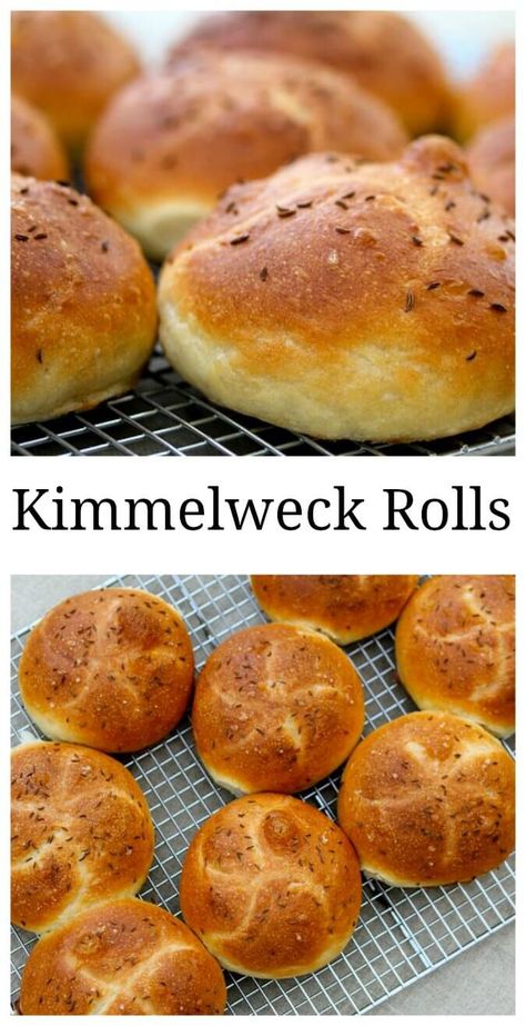 Kimmelweck rolls, regional New York rolls for beef on weck Kimmelweck-rolls Roll Recipe, Buffalo Recipes, Homemade Artisan Bread, Buffalo Recipe, Kaiser Rolls, Baked Doughnuts, Bread Ideas, Easy Rolls, Homemade Stuff